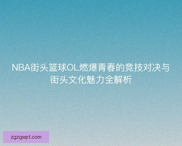 NBA街头篮球OL燃爆青春的竞技对决与街头文化魅力全解析 NBA街头篮球OL燃爆青春的竞技对决与街头文化魅力全解析